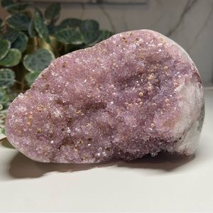 Huge Amethyst Crystal Freeform with Adorable Calcite “Egg” Inclusions!